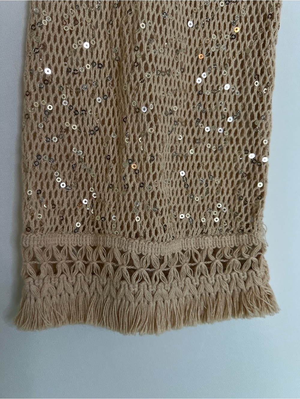 House of Harlow 1960 Gold Sequin Knit Cover Up Mini Dress XS Festival Beach - Picture 6 of 7
